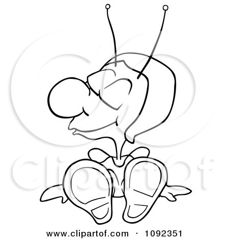 Clipart Outlined Stubborn Bug - Royalty Free Vector Illustration by dero