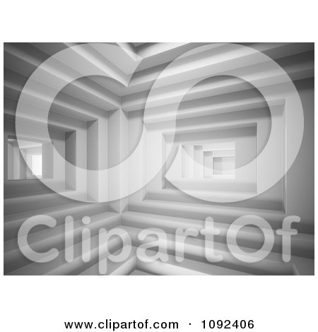 Clipart 3d Abstract Interior With Rectangular Designs - Royalty Free CGI Illustration by Mopic