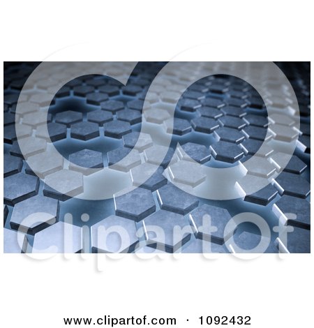 Clipart 3d Metal Hexagon Background - Royalty Free CGI Illustration by Mopic