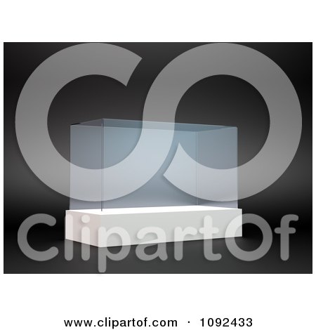 Clipart 3d Rectangular Glass Display - Royalty Free CGI Illustration by Mopic