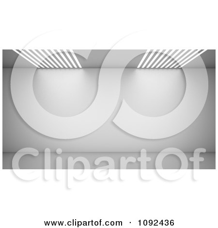 Clipart 3d Interior Of Slit Lights Shining On A Blank Wall - Royalty Free CGI Illustration by Mopic