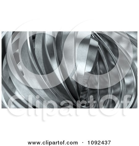 Clipart 3d Shiny Abstract Metal Twisting - Royalty Free CGI Illustration by Mopic