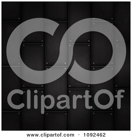 Clipart 3d Black Metal Tiles - Royalty Free Illustration by elaineitalia