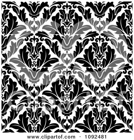 Clipart Black And White Triangular Damask Pattern Seamless Background 6 - Royalty Free Vector Illustration by Vector Tradition SM