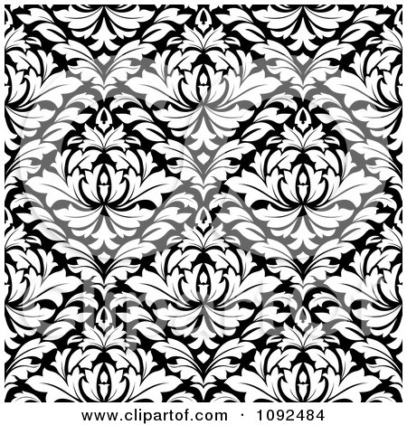 Clipart Black And White Triangular Damask Pattern Seamless Background 7 - Royalty Free Vector Illustration by Vector Tradition SM