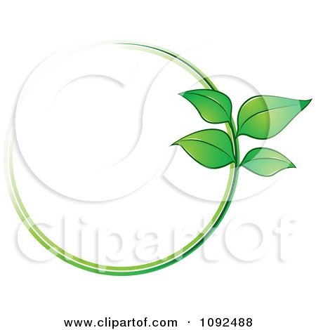 Clipart Green Leaf And Tendril Circle - Royalty Free Vector Illustration by Vector Tradition SM