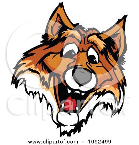 Clipart Happy Fox Mascot Head - Royalty Free Vector Illustration by Chromaco