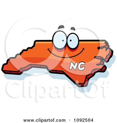 Clipart Happy Orange North Carolina State Character - Royalty Free Vector Illustration by Cory Thoman
