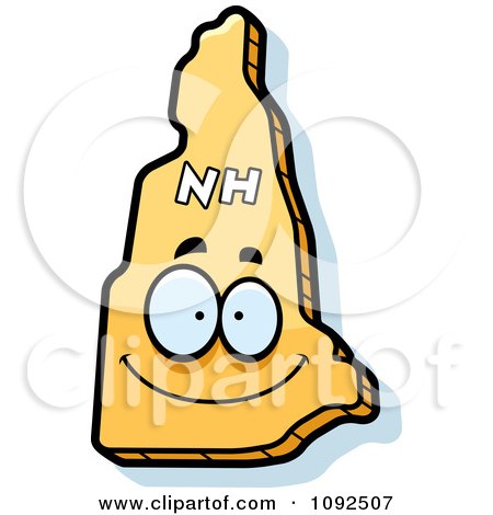 Clipart Happy Yellow New Hampshire State Character - Royalty Free Vector Illustration by Cory Thoman