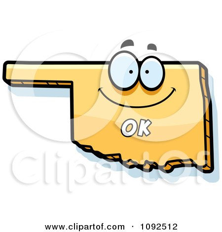 Clipart Happy Yellow Oklahoma State Character - Royalty Free Vector Illustration by Cory Thoman