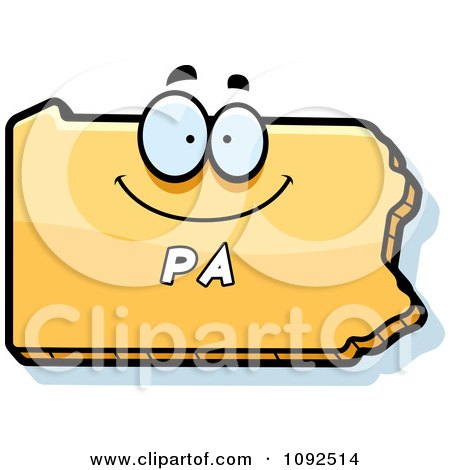 Clipart Happy Yellow Pennsylvania State Character - Royalty Free Vector Illustration by Cory Thoman
