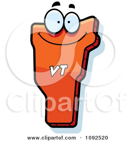 Clipart Happy Orange Vermont State Character - Royalty Free Vector Illustration by Cory Thoman