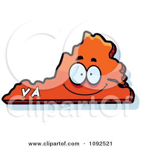 Clipart Happy Orange Virginia State Character - Royalty Free Vector Illustration by Cory Thoman