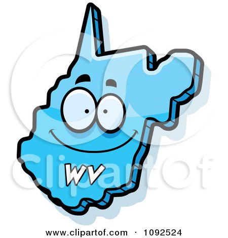 Clipart Happy Blue West Virginia State Character - Royalty Free Vector Illustration by Cory Thoman