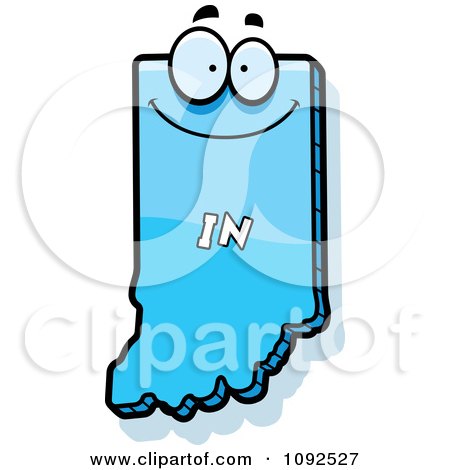 Clipart Happy Blue Indiana State Character - Royalty Free Vector Illustration by Cory Thoman