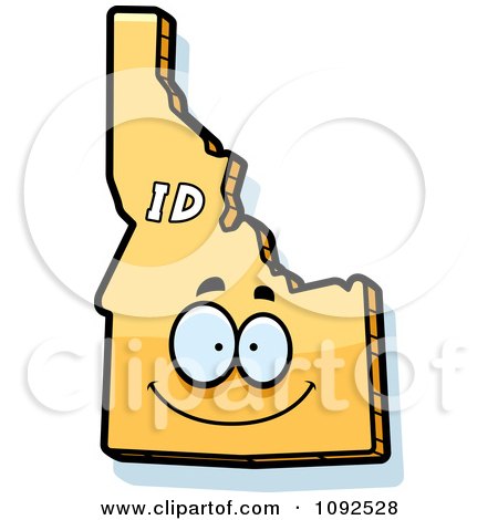 Clipart Happy Yellow Idaho State Character - Royalty Free Vector Illustration by Cory Thoman