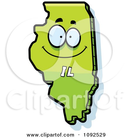Clipart Happy Green Illinois State Character - Royalty Free Vector Illustration by Cory Thoman