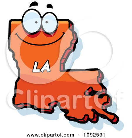 Clipart Happy Orange Louisiana State Character - Royalty Free Vector Illustration by Cory Thoman