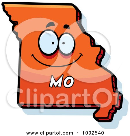 Clipart Happy Orange Missouri State Character - Royalty Free Vector Illustration by Cory Thoman