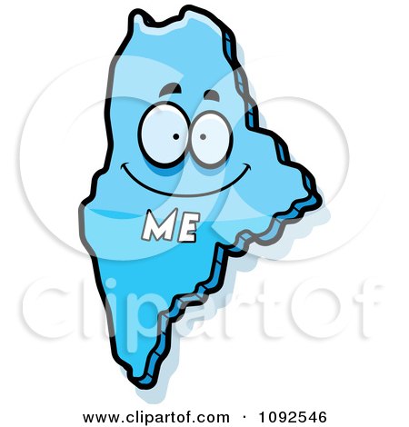 Clipart Mad Blue Maine State Character - Royalty Free Vector Illustration by Cory Thoman