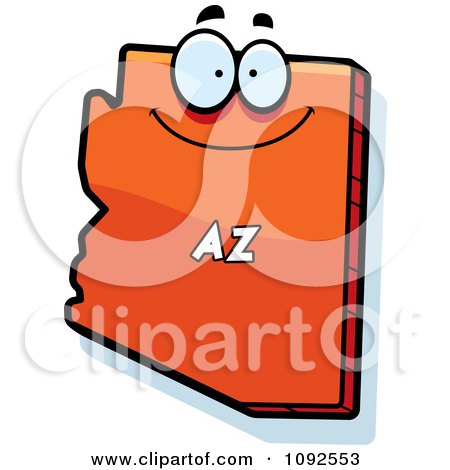 Clipart Happy Orange Arizona State Character - Royalty Free Vector Illustration by Cory Thoman