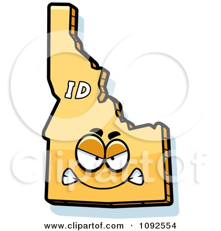 Clipart Mad Yellow Idaho State Character - Royalty Free Vector Illustration by Cory Thoman