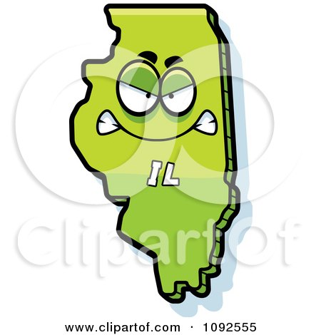 Clipart Mad Green Illinois State Character - Royalty Free Vector Illustration by Cory Thoman