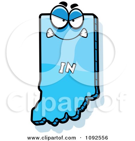 Clipart Mad Blue Indiana State Character - Royalty Free Vector Illustration by Cory Thoman