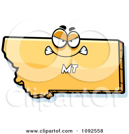 Clipart Mad Yellow Montana State Character - Royalty Free Vector Illustration by Cory Thoman
