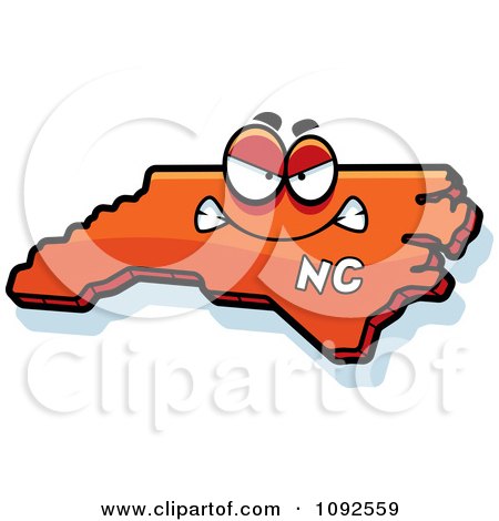Clipart Mad Orange North Carolina State Character - Royalty Free Vector Illustration by Cory Thoman