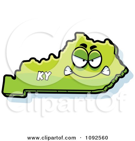 Clipart Mad Green Kentucky State Character - Royalty Free Vector Illustration by Cory Thoman