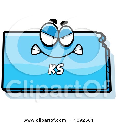 Clipart Happy Blue Kansas State Character - Royalty Free Vector Illustration by Cory Thoman