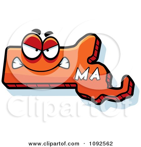 Clipart Mad Orange Massachusetts State Character - Royalty Free Vector Illustration by Cory Thoman
