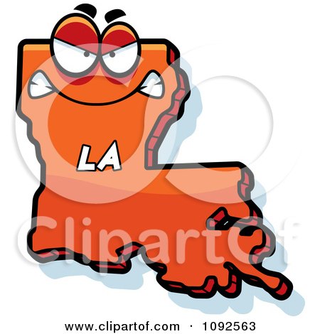 Clipart Mad Orange Louisiana State Character - Royalty Free Vector Illustration by Cory Thoman
