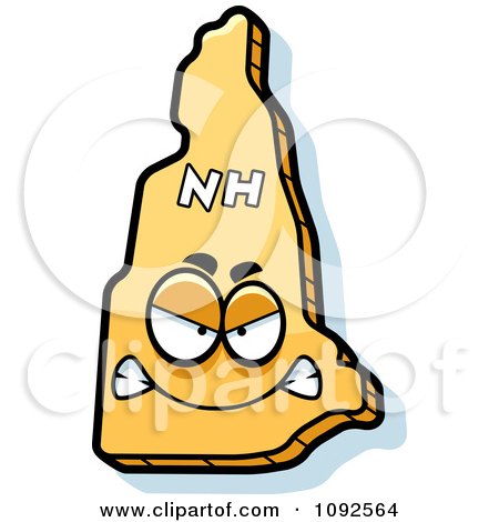 Clipart Mad Yellow New Hampshire State Character - Royalty Free Vector Illustration by Cory Thoman