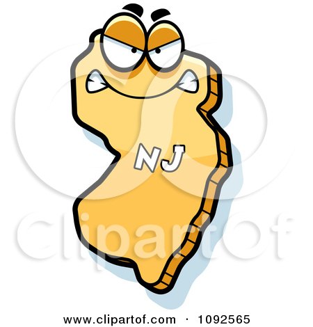 Clipart Mad Yellow New Jersey State Character - Royalty Free Vector Illustration by Cory Thoman