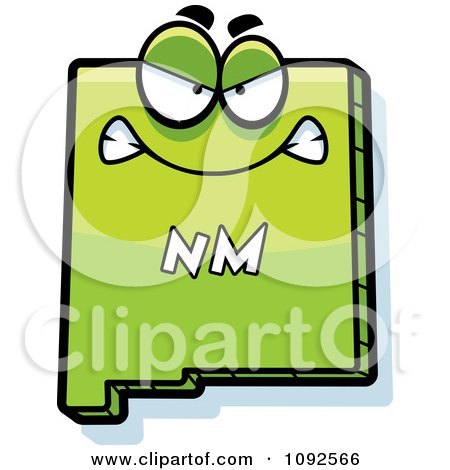 Clipart Mad Green New Mexico State Character - Royalty Free Vector Illustration by Cory Thoman
