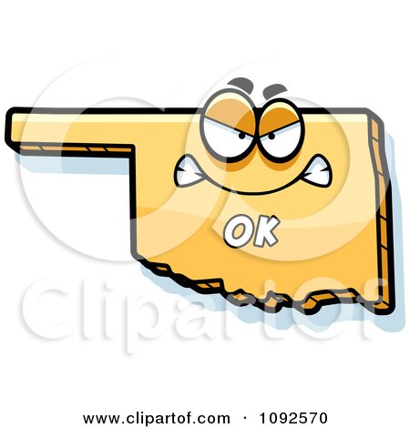 Clipart Mad Yellow Oklahoma State Character - Royalty Free Vector Illustration by Cory Thoman
