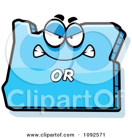 Clipart Mad Blue Oregon State Character - Royalty Free Vector Illustration by Cory Thoman