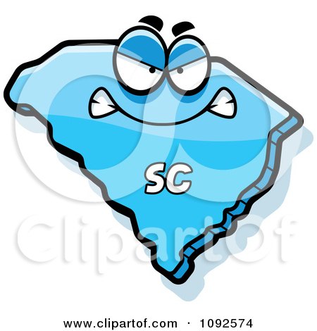Clipart Mad Blue South Carolina State Character - Royalty Free Vector Illustration by Cory Thoman