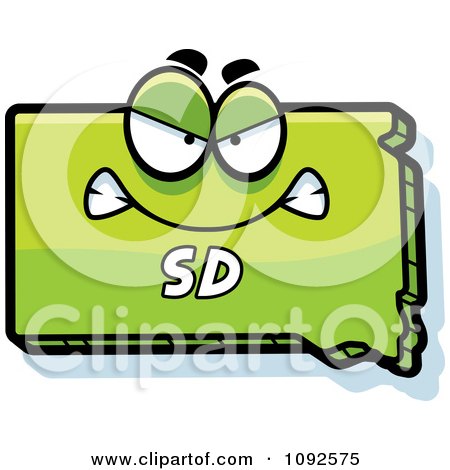 Clipart Mad Green South Dakota State Character - Royalty Free Vector Illustration by Cory Thoman