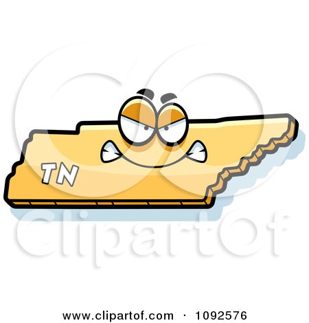 Clipart Mad Yellow Tennessee State Character - Royalty Free Vector Illustration by Cory Thoman