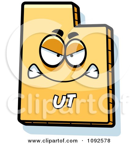 Clipart Mad Yellow Utah State Character - Royalty Free Vector Illustration by Cory Thoman