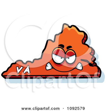 Clipart Mad Orange Virginia State Character - Royalty Free Vector Illustration by Cory Thoman