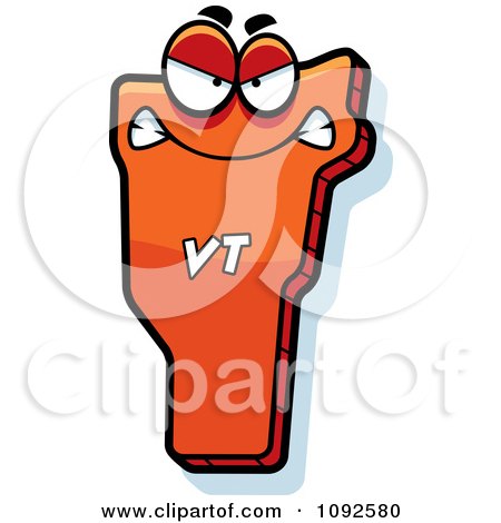 Clipart Mad Orange Vermont State Character - Royalty Free Vector Illustration by Cory Thoman