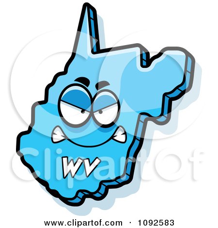 Clipart Mad Blue West Virginia State Character - Royalty Free Vector Illustration by Cory Thoman