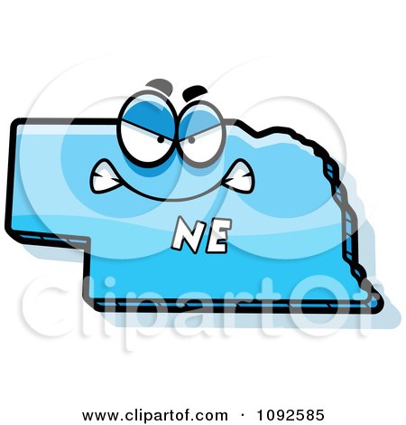 Clipart Mad Blue Nebraska State Character - Royalty Free Vector Illustration by Cory Thoman