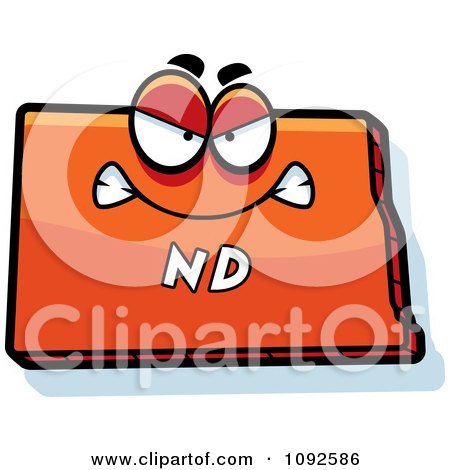 Clipart Mad Orange North Dakota State Character - Royalty Free Vector Illustration by Cory Thoman