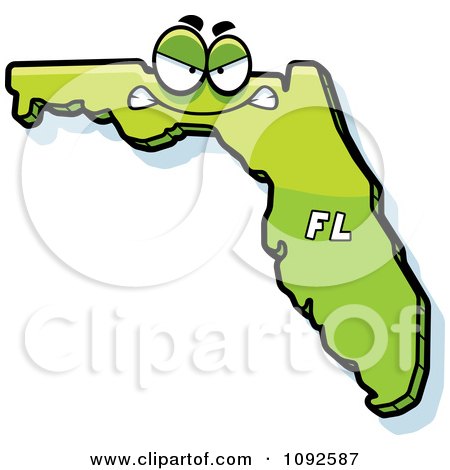 Clipart Mad Green Florida State Character - Royalty Free Vector Illustration by Cory Thoman