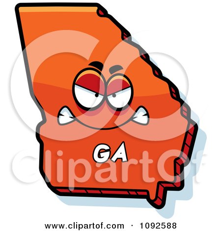 Clipart Mad Orange Georgia State Character - Royalty Free Vector Illustration by Cory Thoman